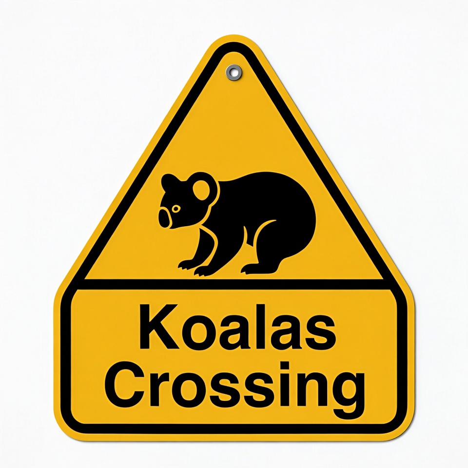Koala Crossing Warning Sign Koala Crossing Warning Sign