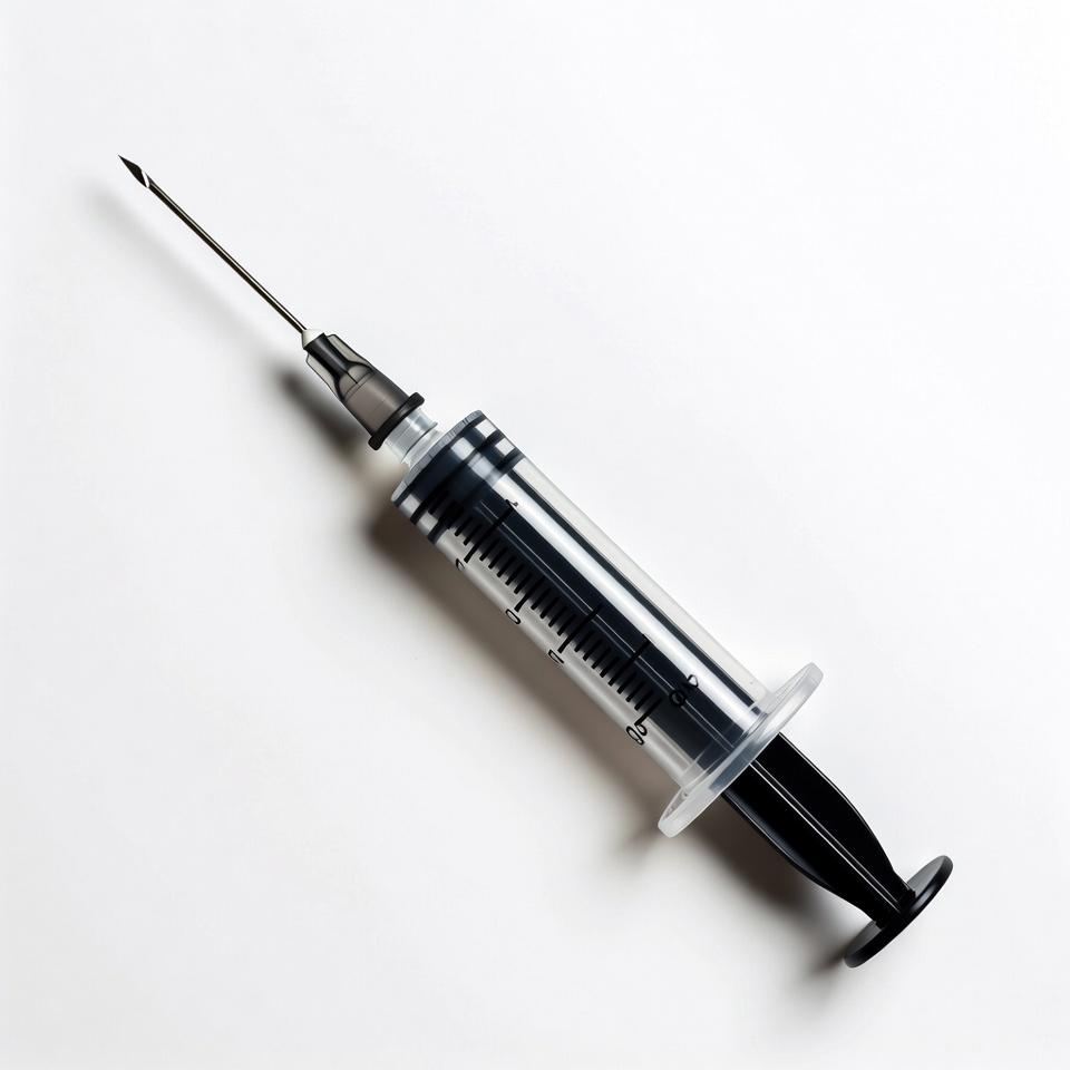 Syringe with Needle on White Syringe with Needle on White