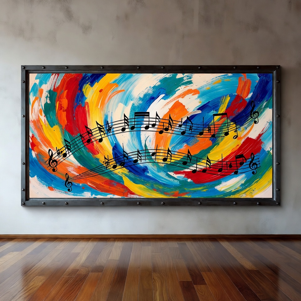 Colorful Abstract Music Notes Painting Colorful Abstract Music Notes Painting