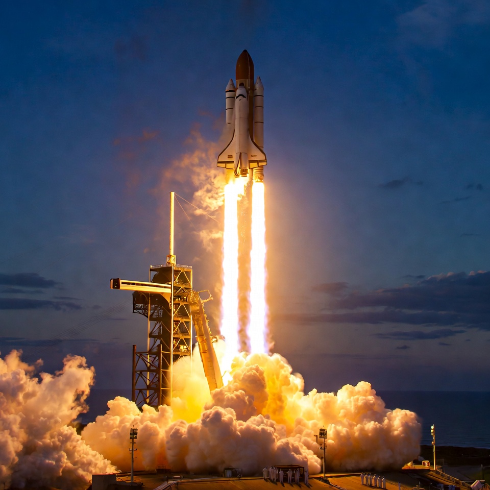 Space Shuttle Launching at Night Space Shuttle Launching at Night