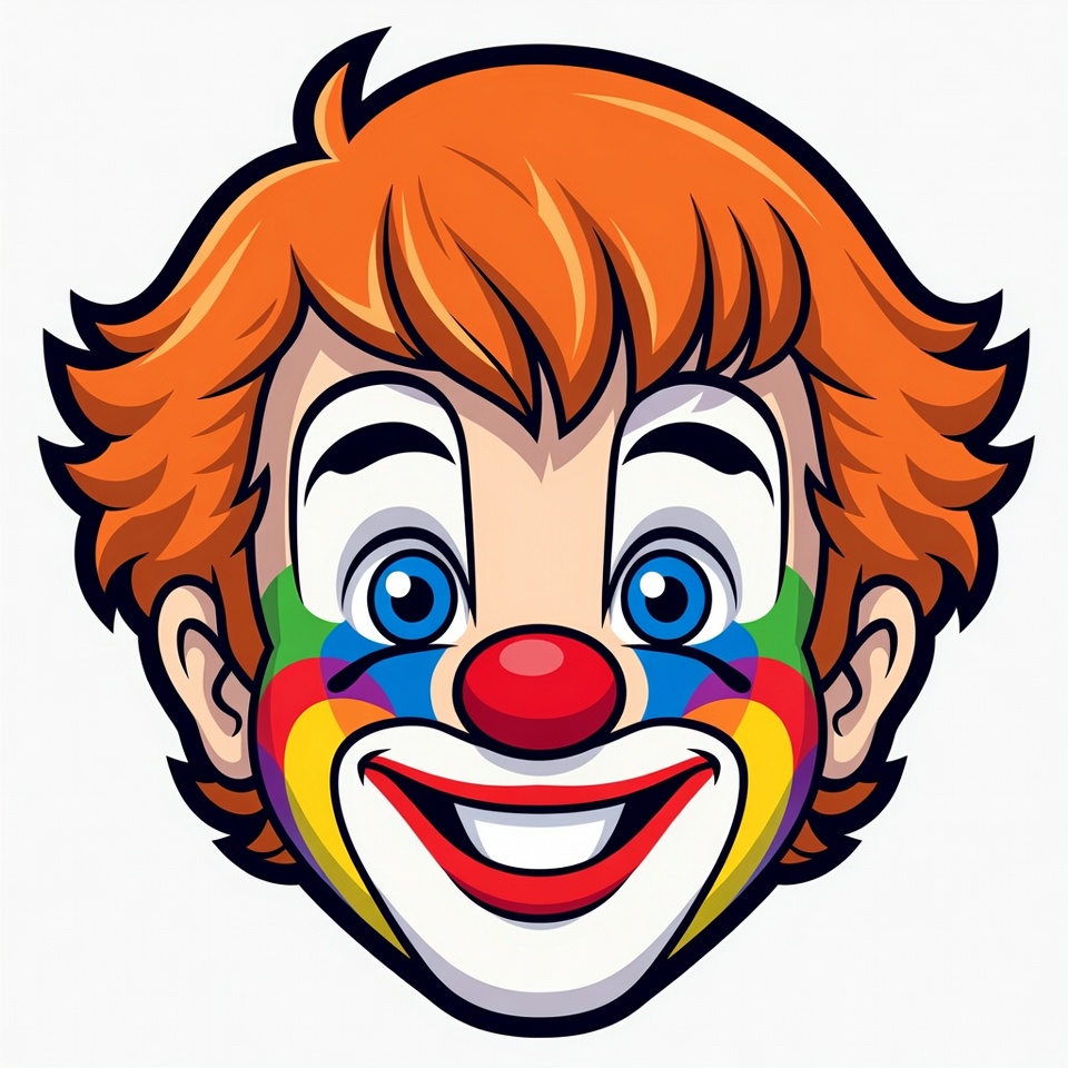 Cartoon Clown with Red Hair Cartoon Clown with Red Hair