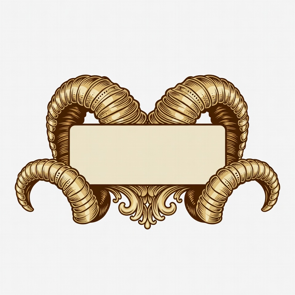 Golden Ram Horns Blank Banner Golden Ram Horns Blank Banner