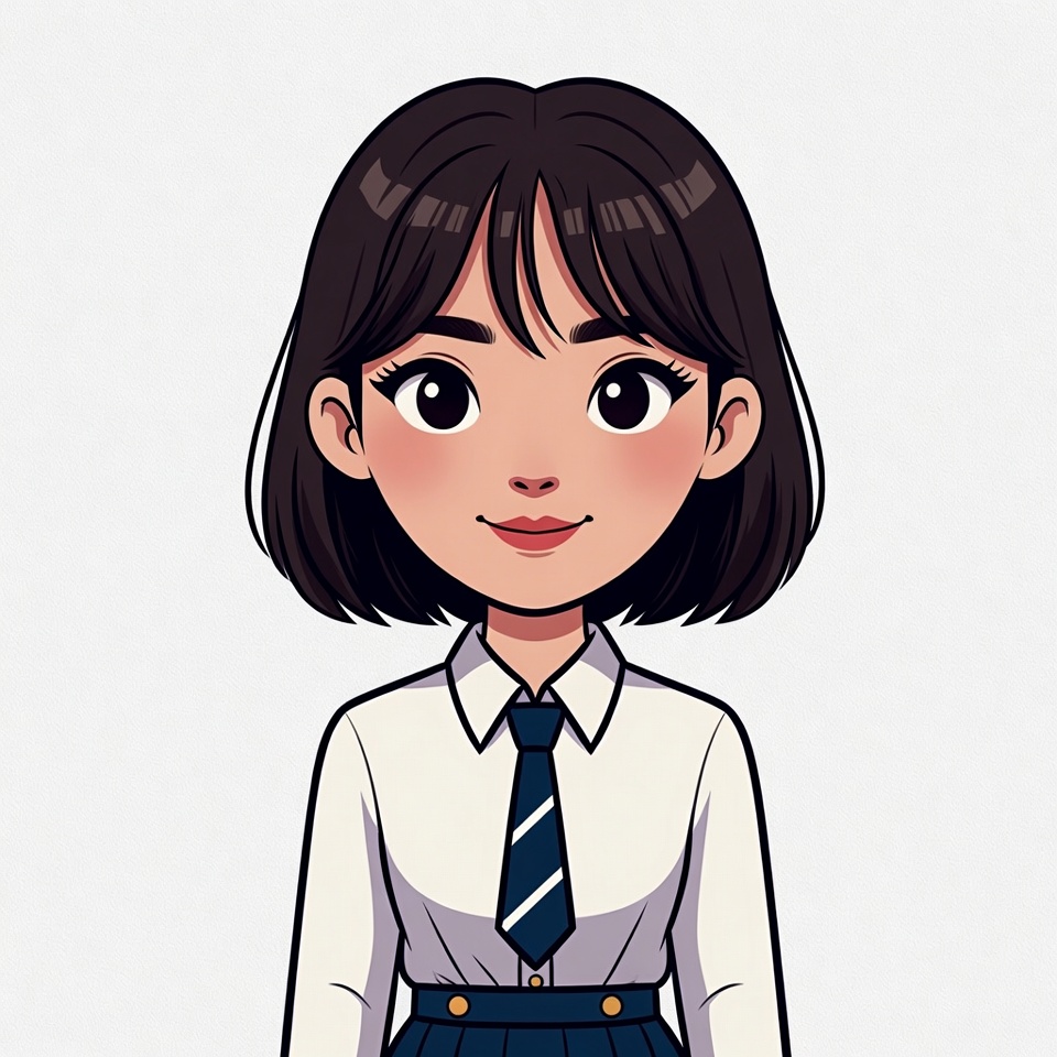 Anime girl in school uniform Anime girl in school uniform