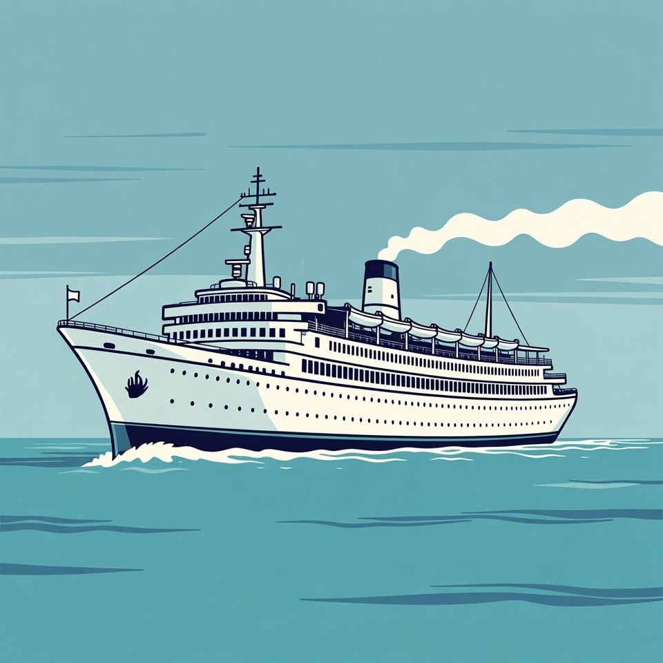 Cruise Ship Sailing Ocean Cruise Ship Sailing Ocean