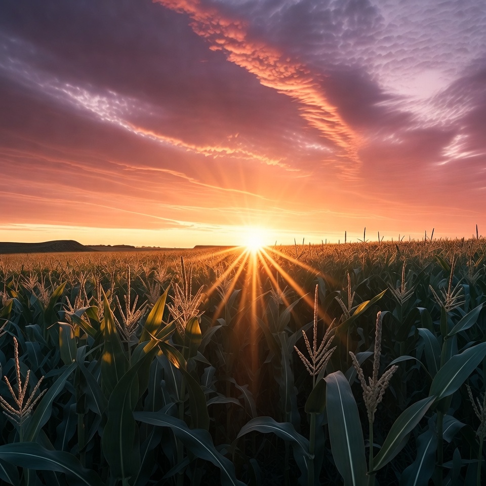 Sunrise over Corn Field Sunrise over Corn Field