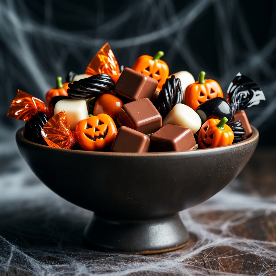 Halloween Candy in Black Bowl Halloween Candy in Black Bowl