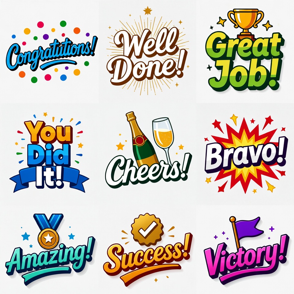 Colorful Congratulations Vector Badges Colorful Congratulations Vector Badges