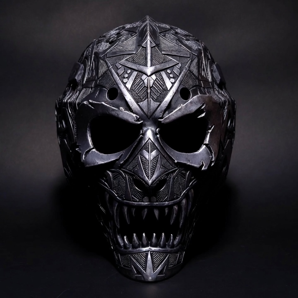Metallic Spiked Demon Skull Mask Metallic Spiked Demon Skull Mask