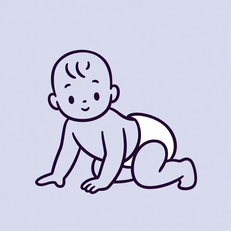 Baby crawling in diaper Baby crawling in diaper