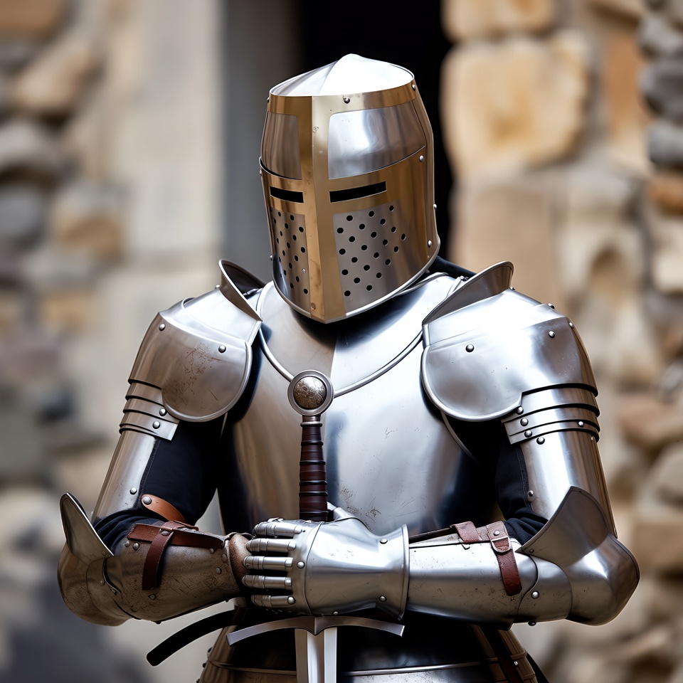 Medieval knight in full armor Medieval knight in full armor