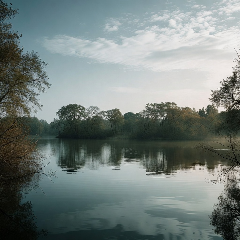Autumn Trees Reflecting in Calm Lake Autumn Trees Reflecting in Calm Lake