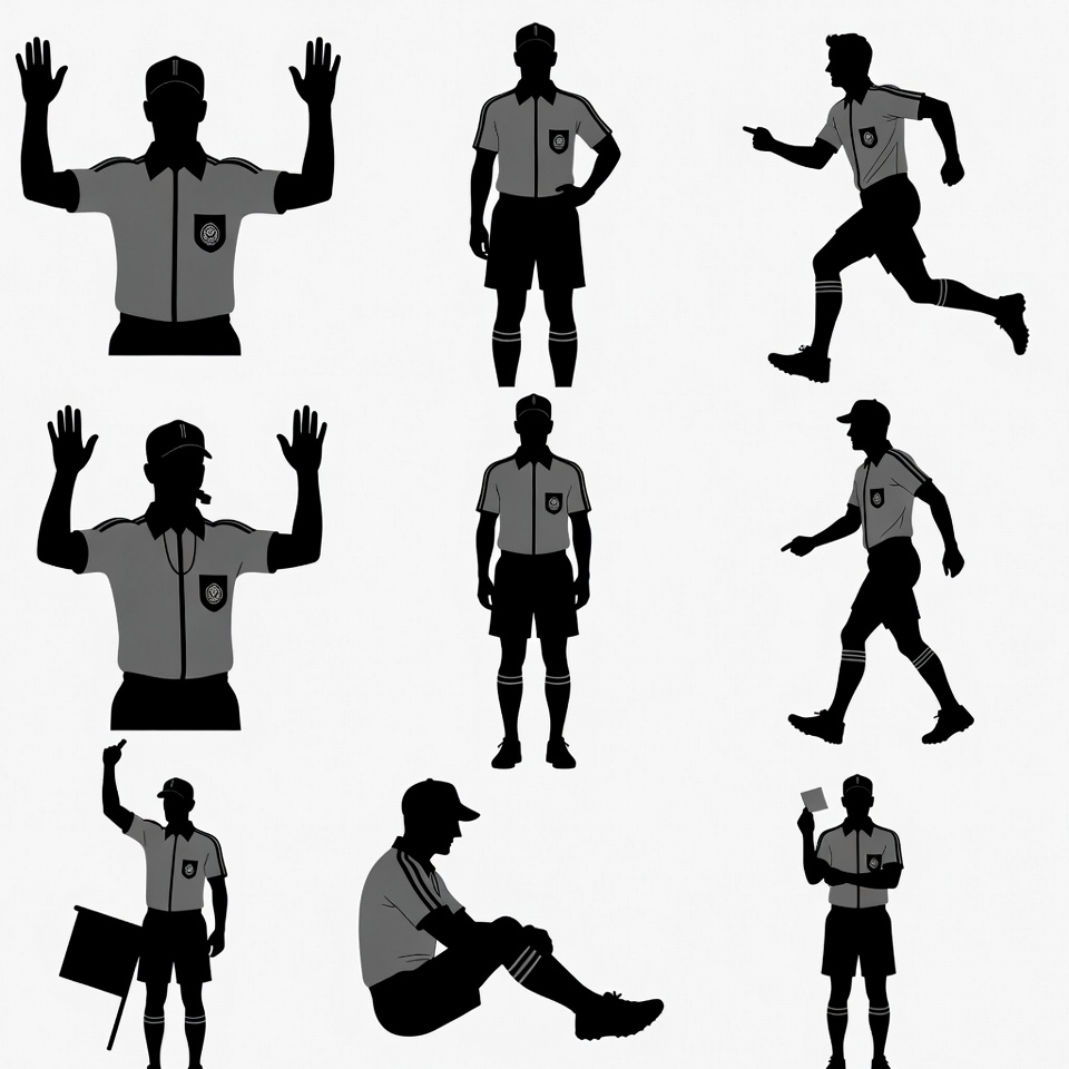Soccer Referee Silhouette Poses Soccer Referee Silhouette Poses