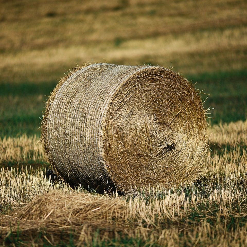 Large hay bale in field Large hay bale in field