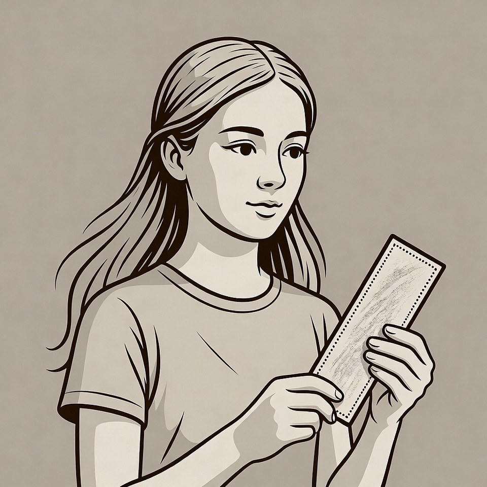 Girl holding blank paper Girl holding blank paper