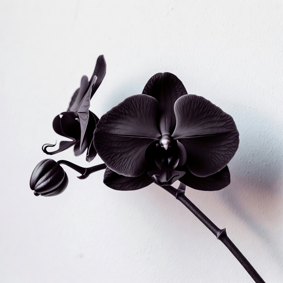 Black Orchid Flower on White Background Black Orchid Flower on White Background