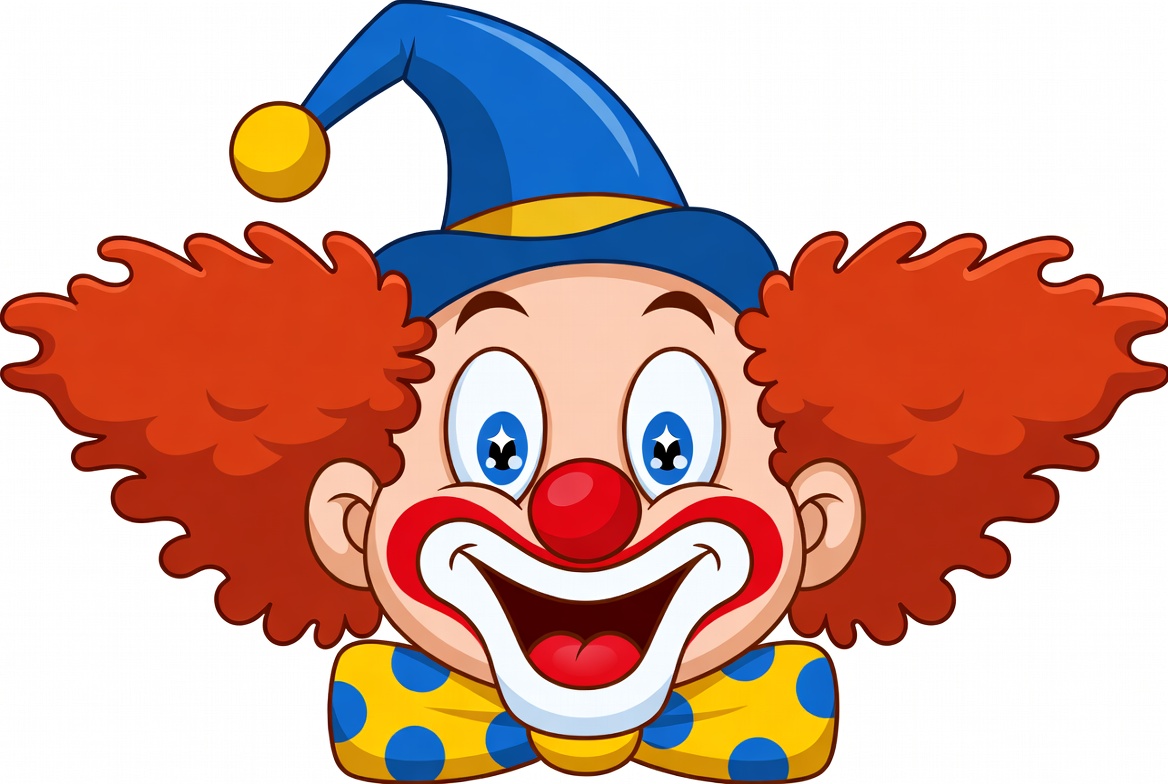Cartoon Clown with Red Hair Cartoon Clown with Red Hair