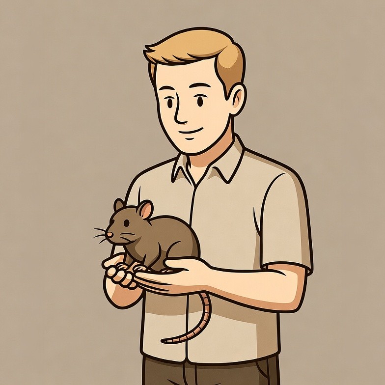 Man holding cute rat Man holding cute rat