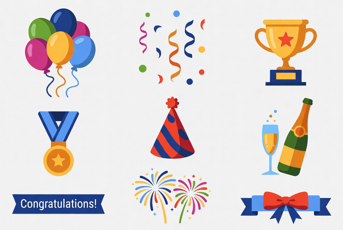 Colorful Congratulations Clipart Icons Colorful Congratulations Clipart Icons