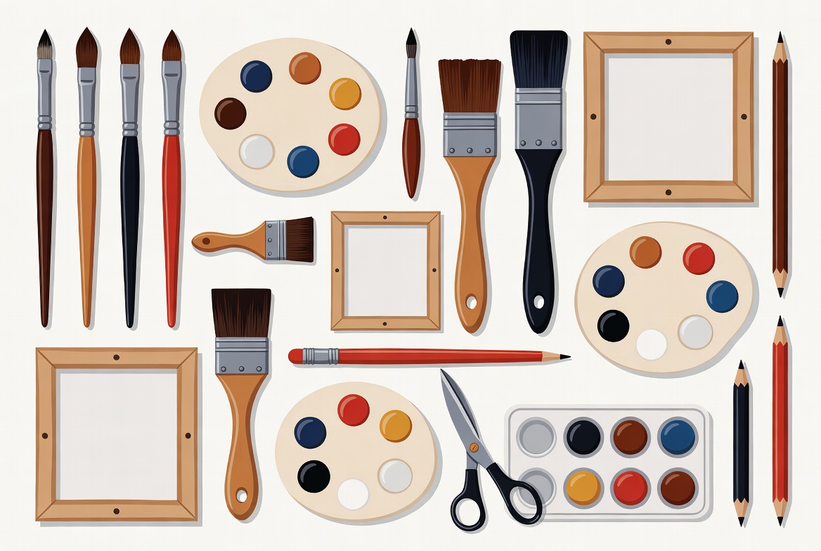 Colorful Painting Supplies Clipart Set Colorful Painting Supplies Clipart Set