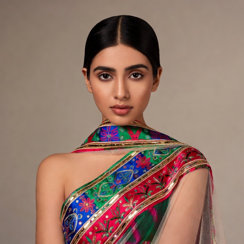 Indian woman in colorful saree Indian woman in colorful saree