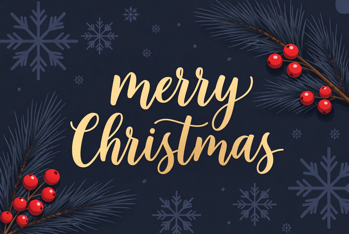 Merry Christmas Gold Text Illustration Merry Christmas Gold Text Illustration