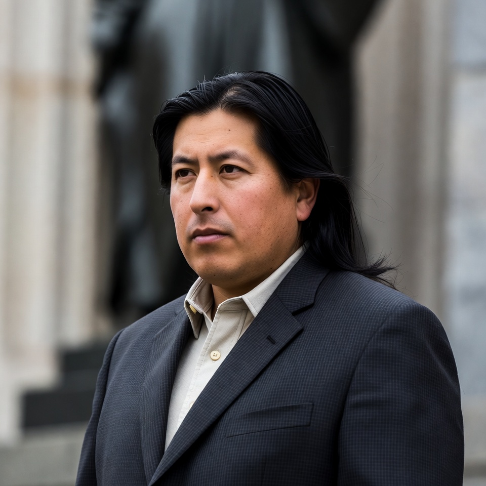 Man with long hair in suit Man with long hair in suit