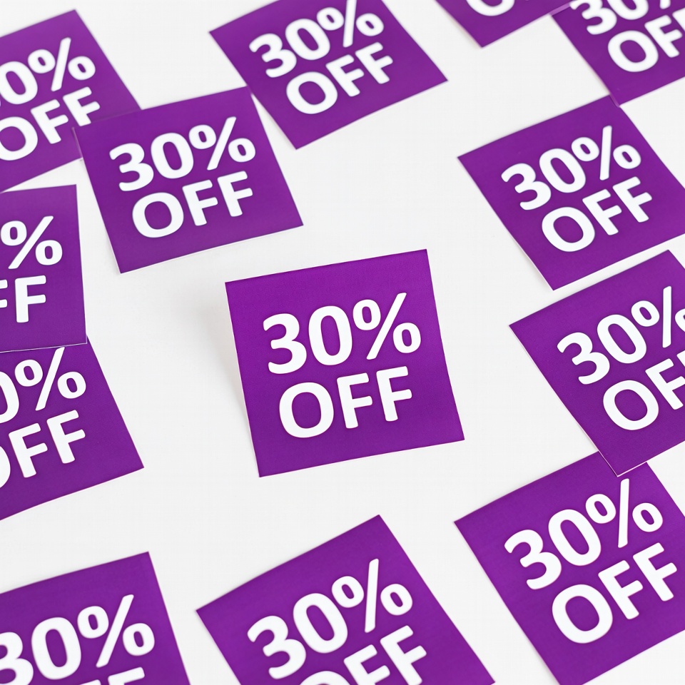 Purple 30% Off Sale Stickers Purple 30% Off Sale Stickers