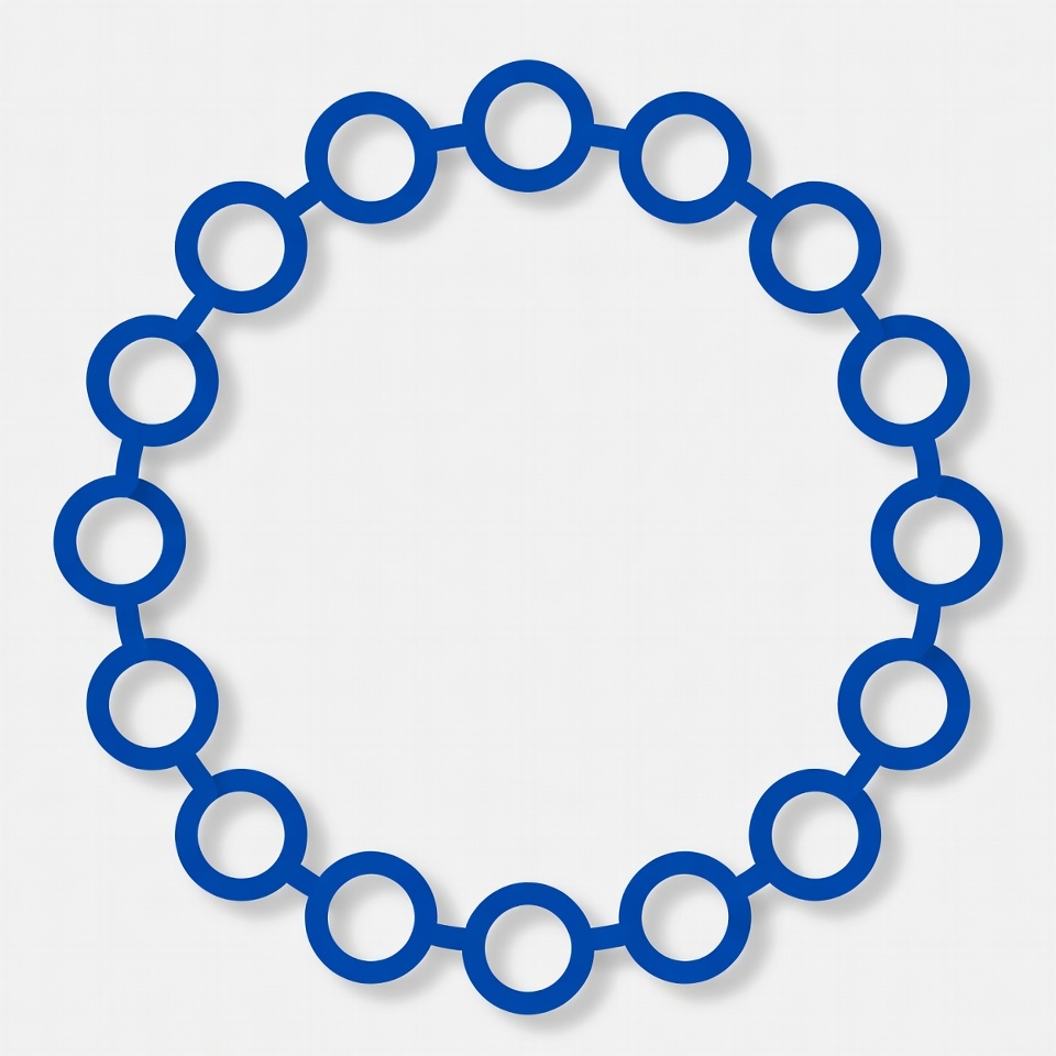 Blue Circle of Outlined Circles Blue Circle of Outlined Circles