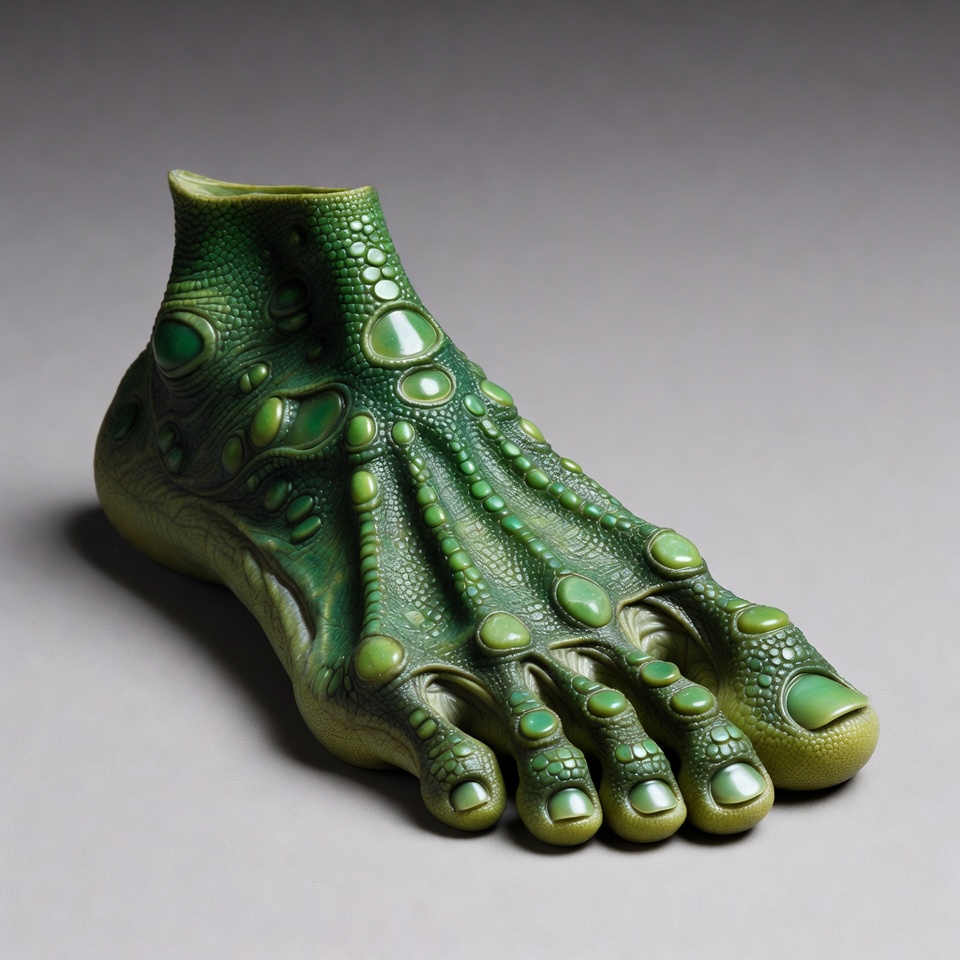 Green Alien Foot Sculpture Green Alien Foot Sculpture