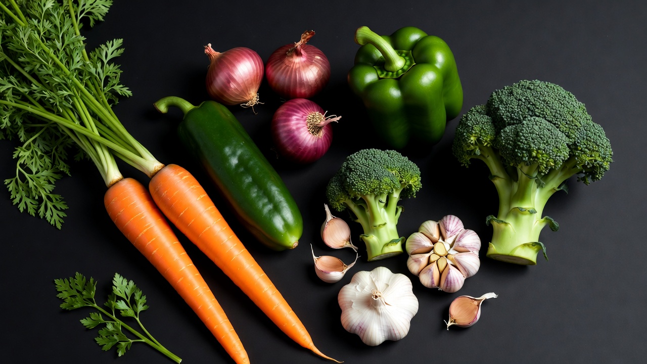 Fresh vegetables on black background Fresh vegetables on black background