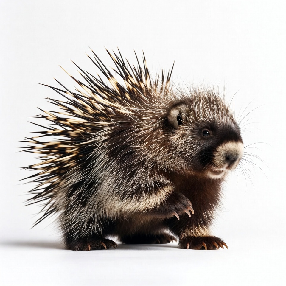 Cute porcupine on white background Cute porcupine on white background