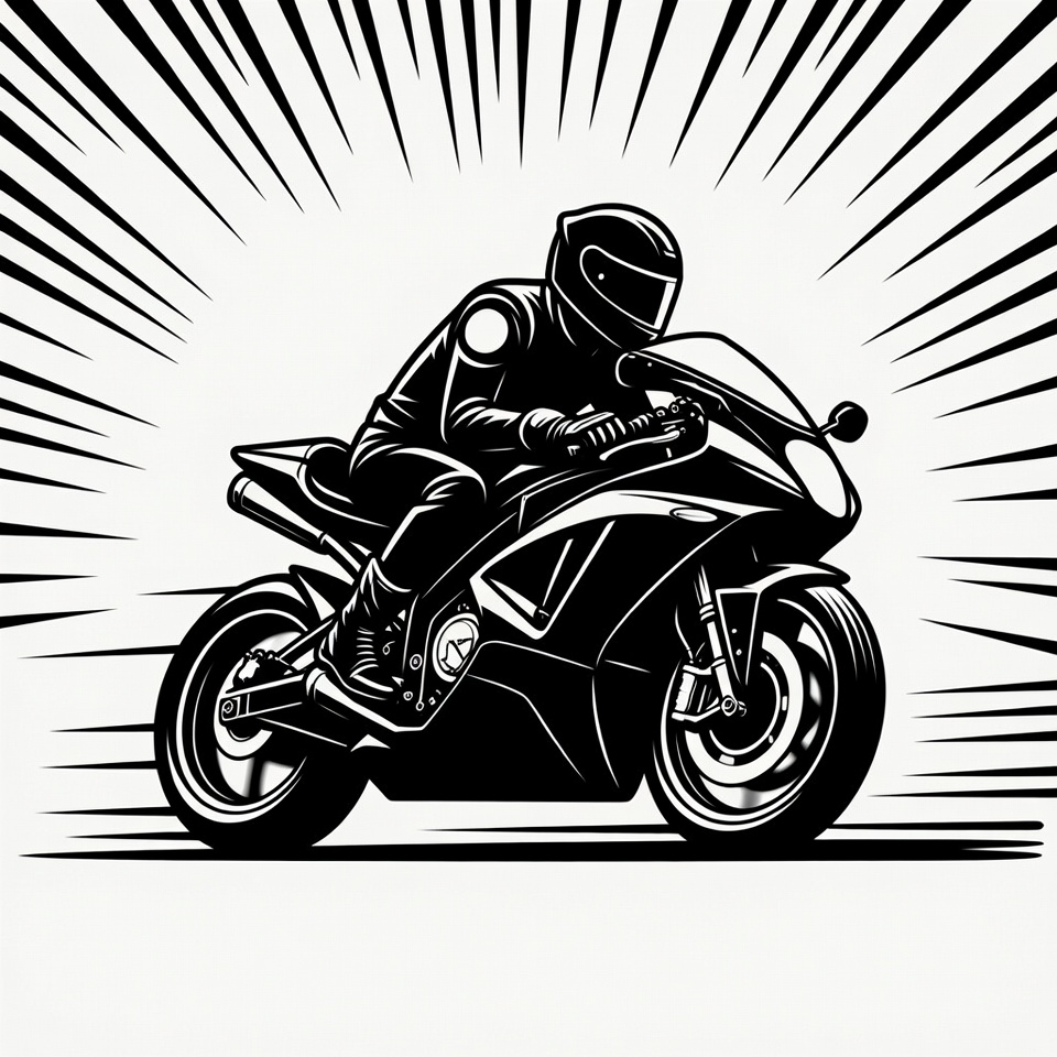 Man riding motorcycle illustration Man riding motorcycle illustration