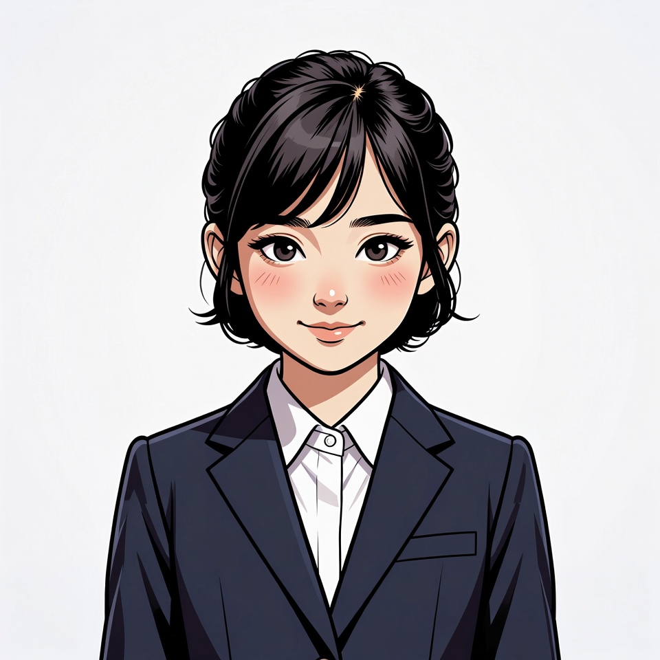 Anime girl in navy suit Anime girl in navy suit