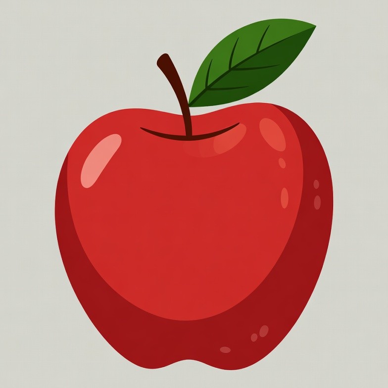 Red apple with green leaf Red apple with green leaf