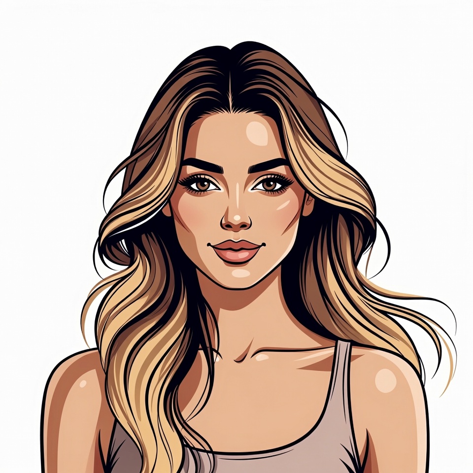 Beautiful woman with wavy hair Beautiful woman with wavy hair