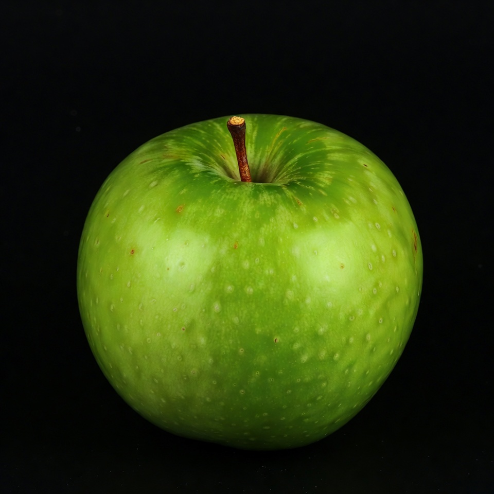 Green apple on black background Green apple on black background