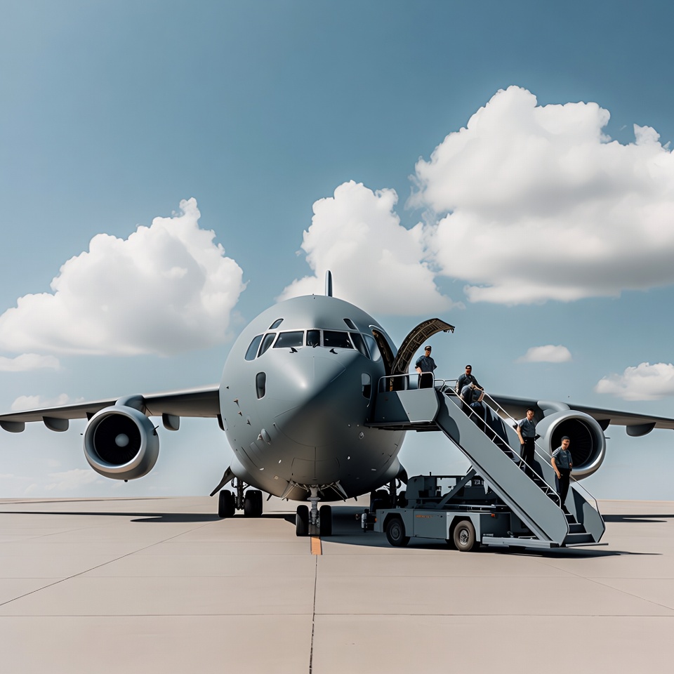 Military Crew Loading C-17 Airplane Military Crew Loading C-17 Airplane