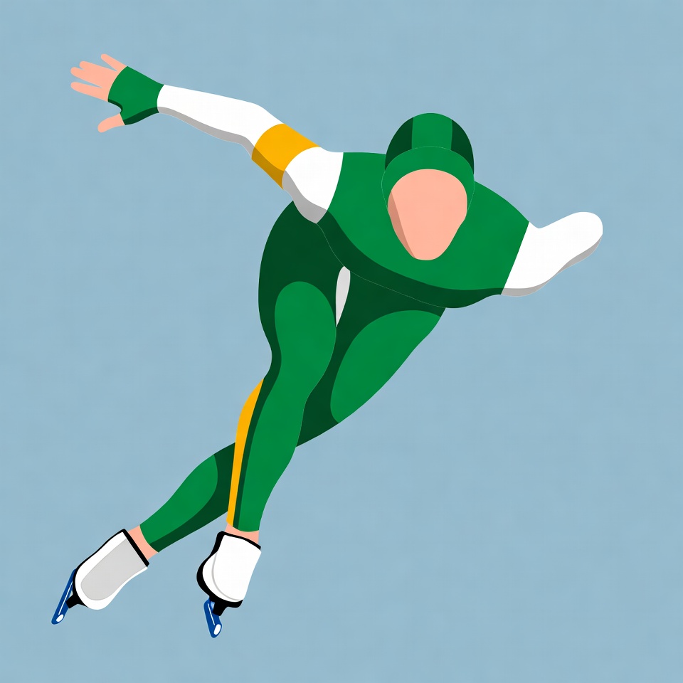 Speed Skater in Green Suit Speed Skater in Green Suit