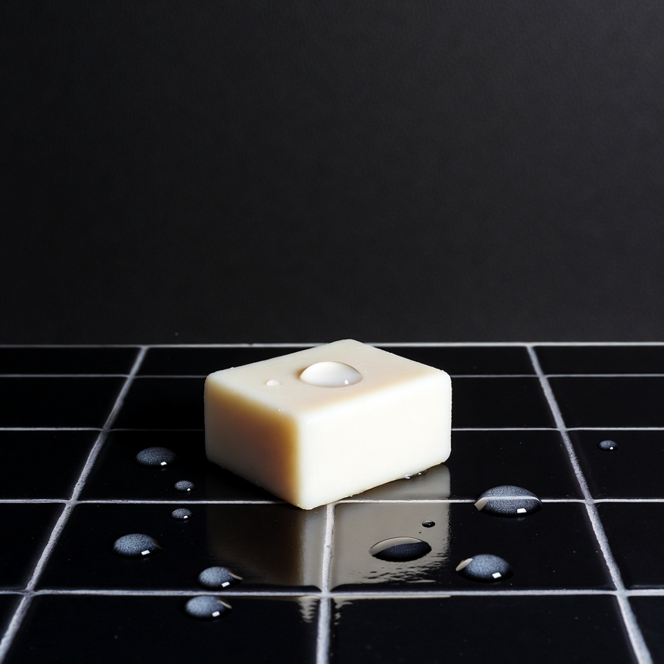 White soap bar with water droplets White soap bar with water droplets