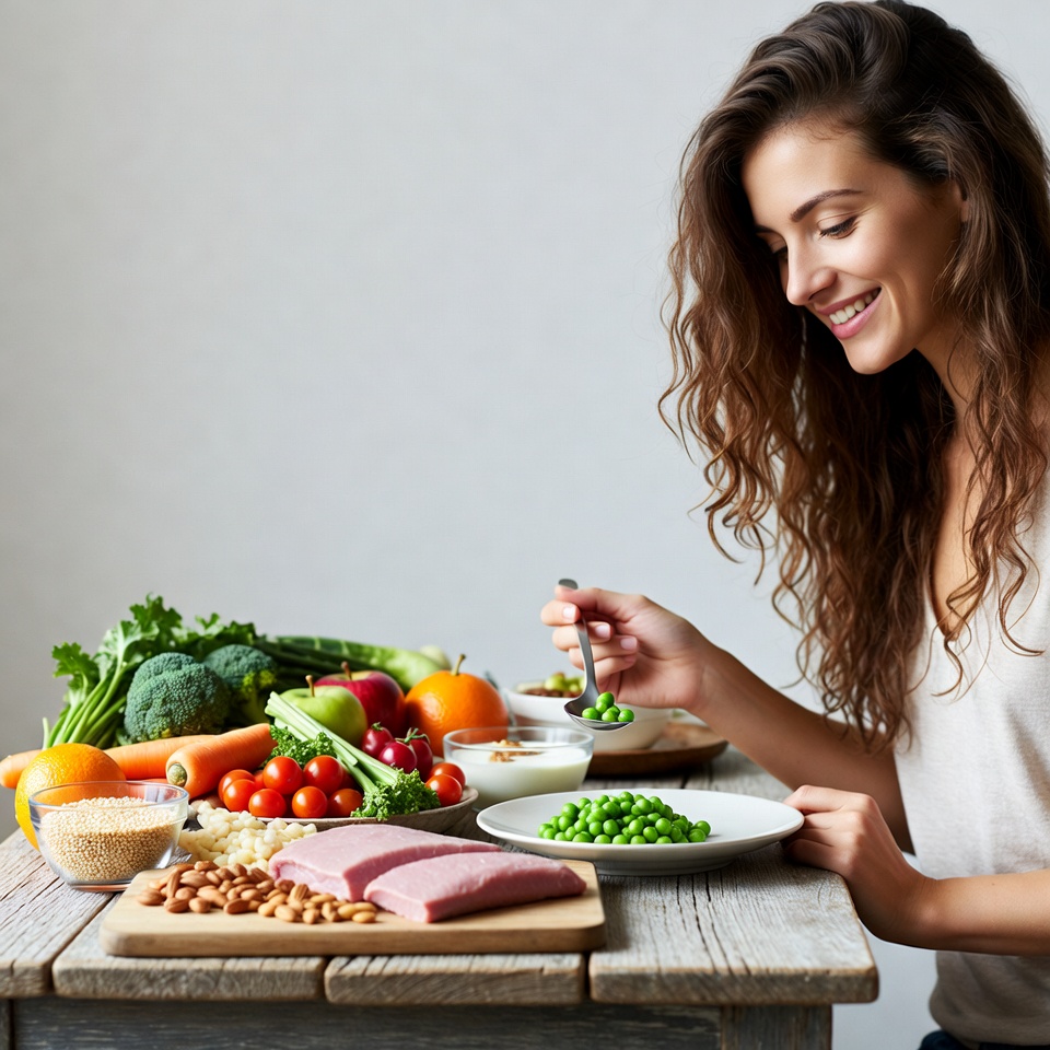 Woman eating healthy vegetables Woman eating healthy vegetables