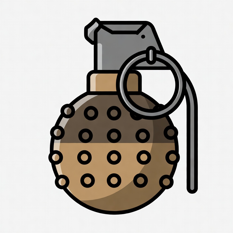 Cartoon Hand Grenade Illustration Cartoon Hand Grenade Illustration