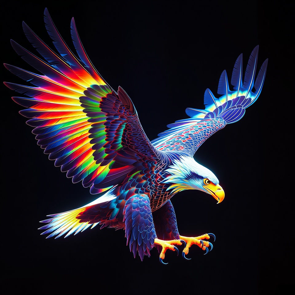 Rainbow Eagle with Spread Wings Rainbow Eagle with Spread Wings