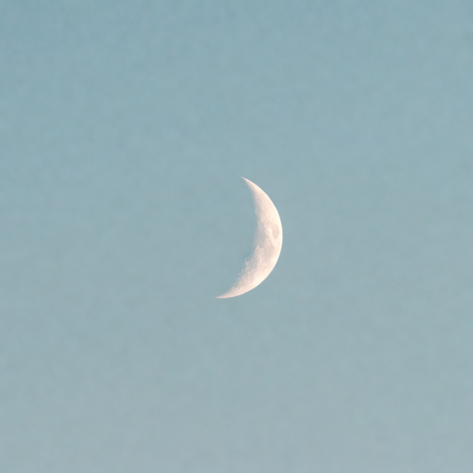 Crescent Moon in Blue Sky Crescent Moon in Blue Sky