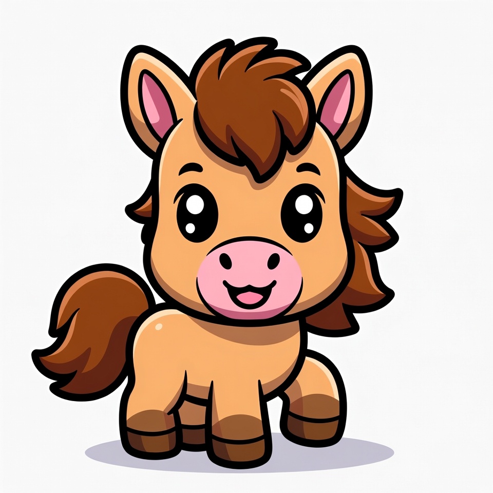 Cute cartoon baby horse Cute cartoon baby horse