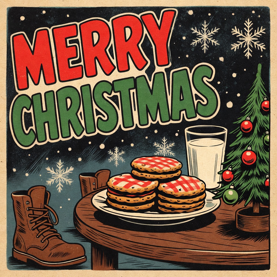 Vintage Merry Christmas Cookies Milk Vintage Merry Christmas Cookies Milk