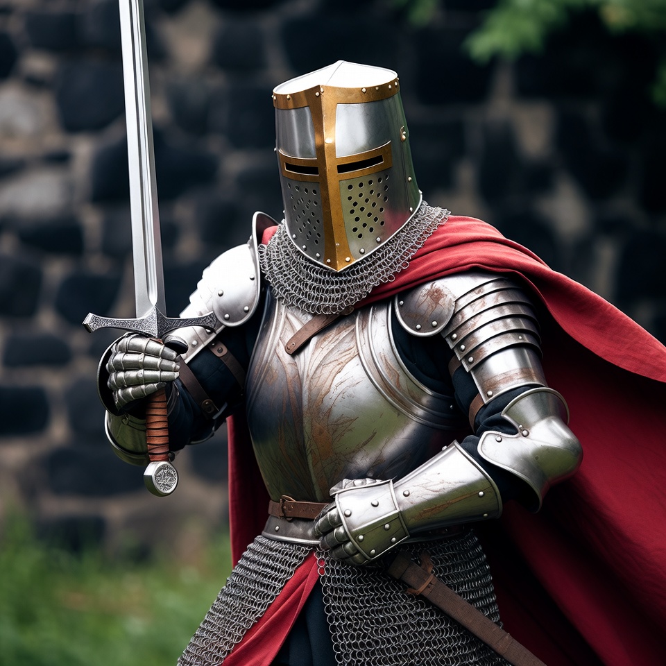 Medieval knight holding sword Medieval knight holding sword