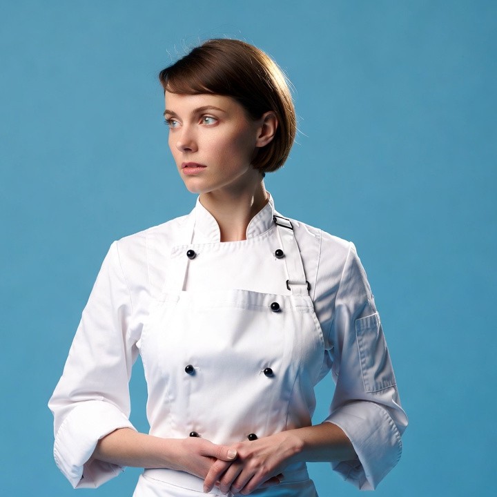 Woman chef in white uniform Woman chef in white uniform