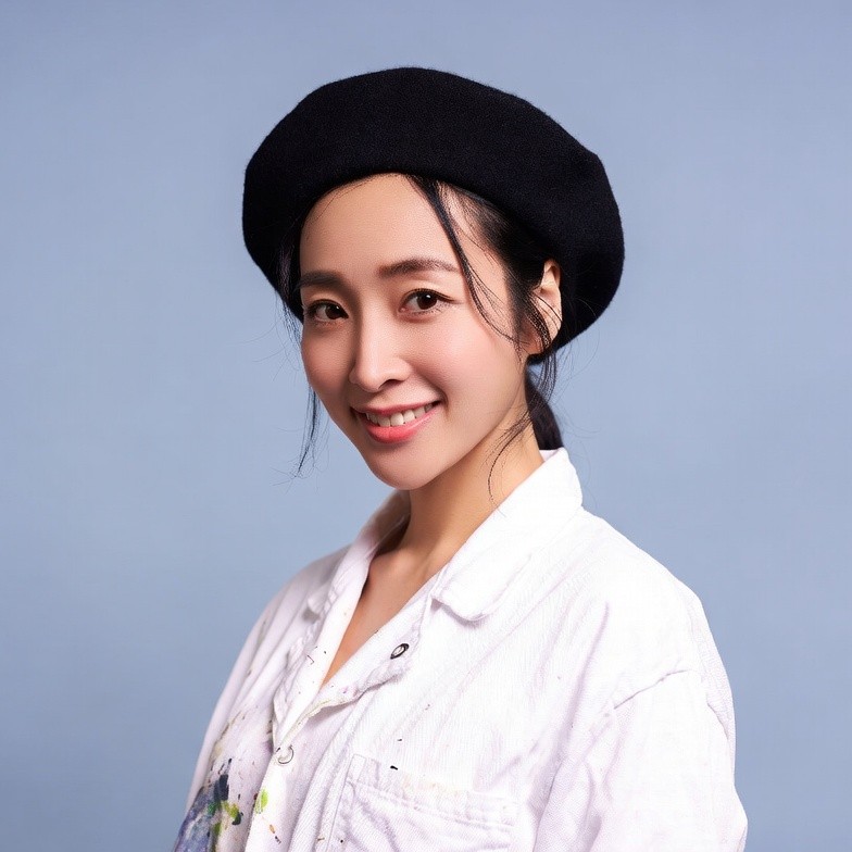 Asian woman in black beret Asian woman in black beret