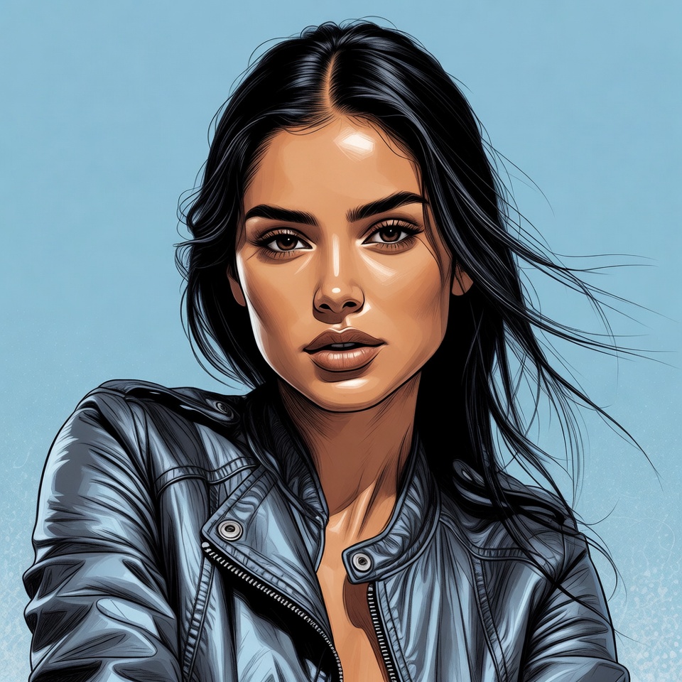 Beautiful woman in leather jacket Beautiful woman in leather jacket