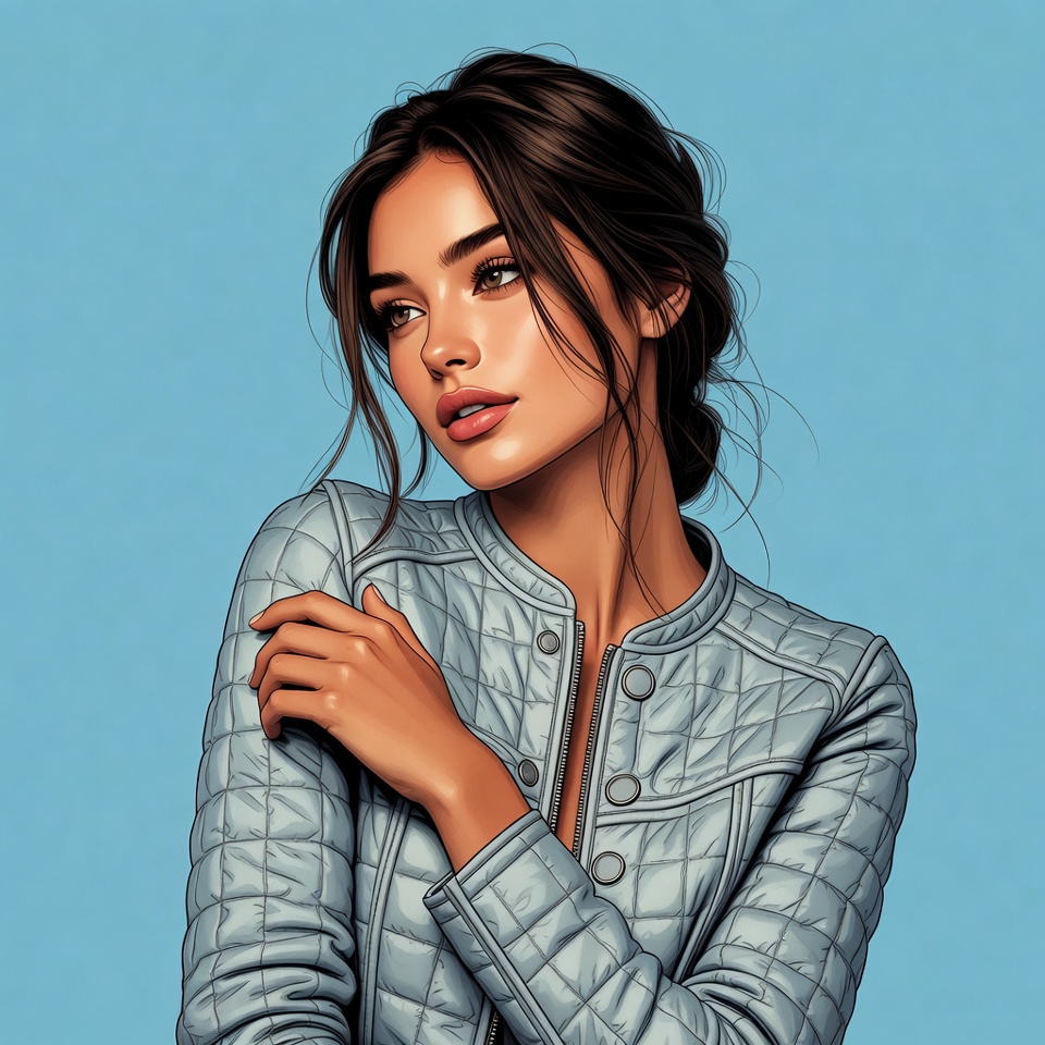 Beautiful woman in blue jacket Beautiful woman in blue jacket